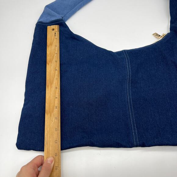 Attitudes by Renee Denim Patchwork Shoulder Bag Denim Combo - Picture 8 of 15